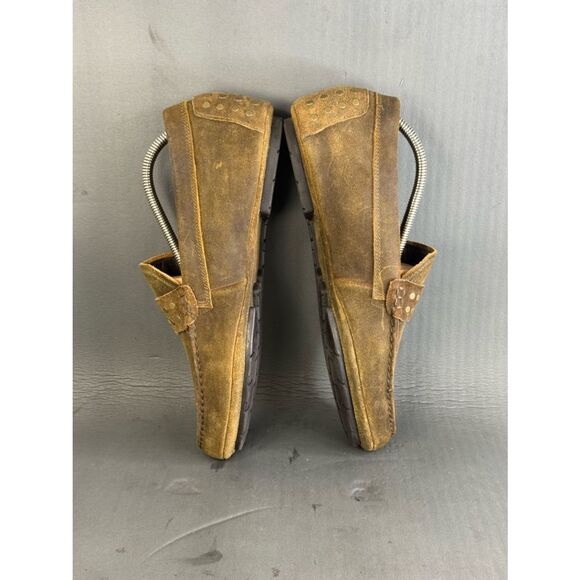 John Varvatos Loafers shoes Studded Brown Leather Distressed men’s size 10.5 main image 7